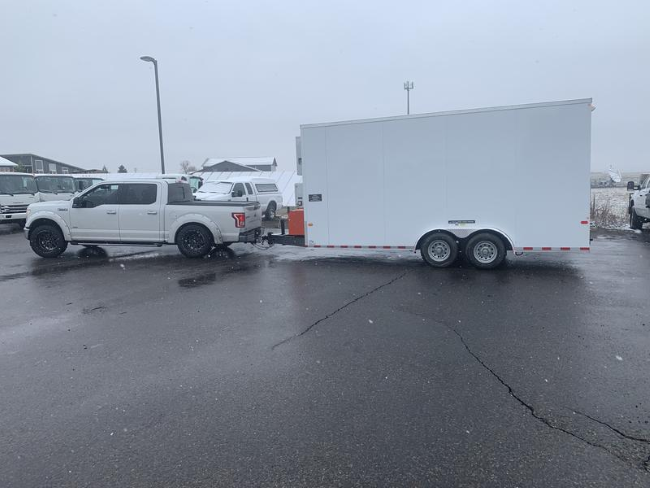 A truck towing a trailer