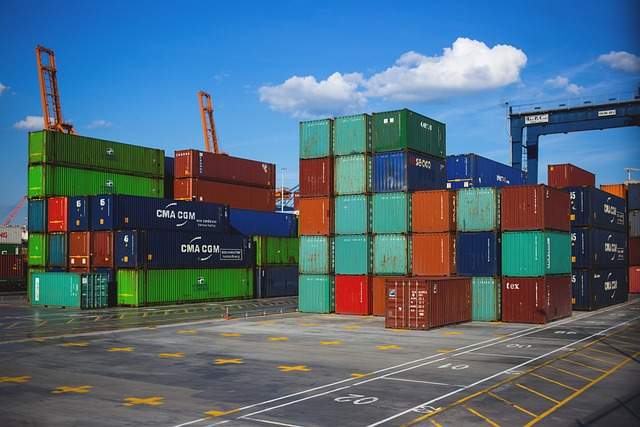 Containers stacked atop each other 