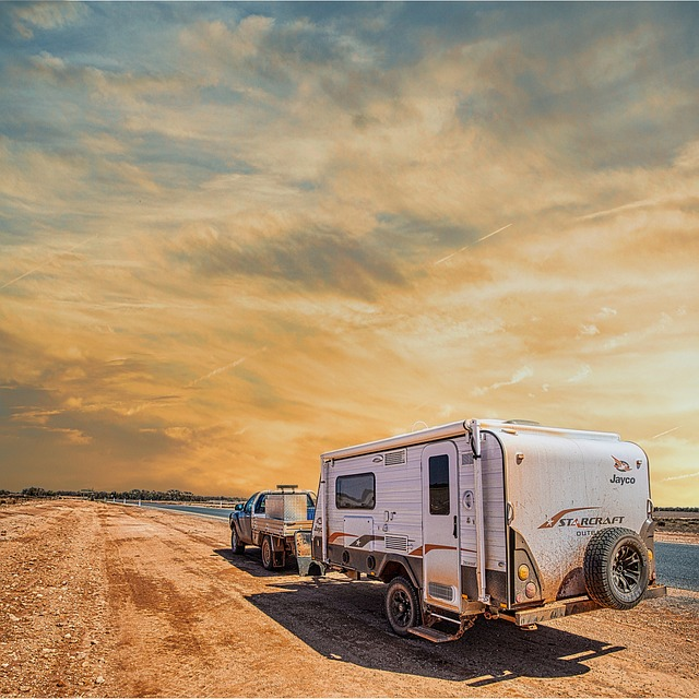 A truck towing a trailer 