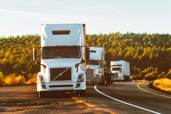 Three Trucks on the highway 