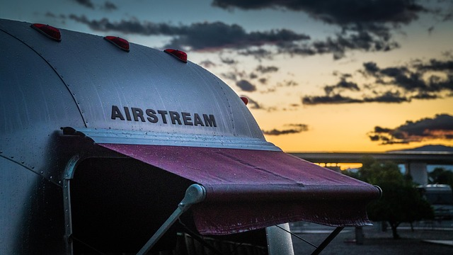 The top of an RV trailer 