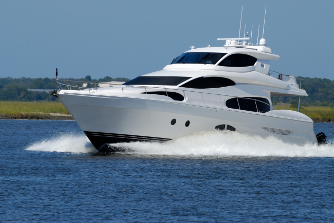 A yacht on the sea 