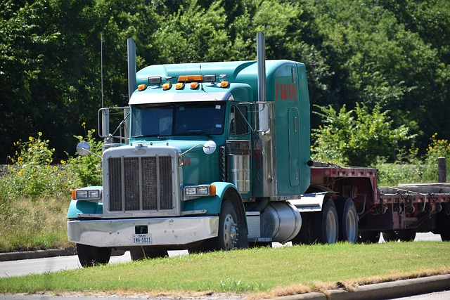 A semi-truck 