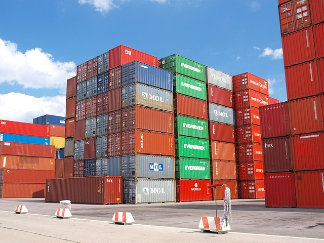 Containers in a port 