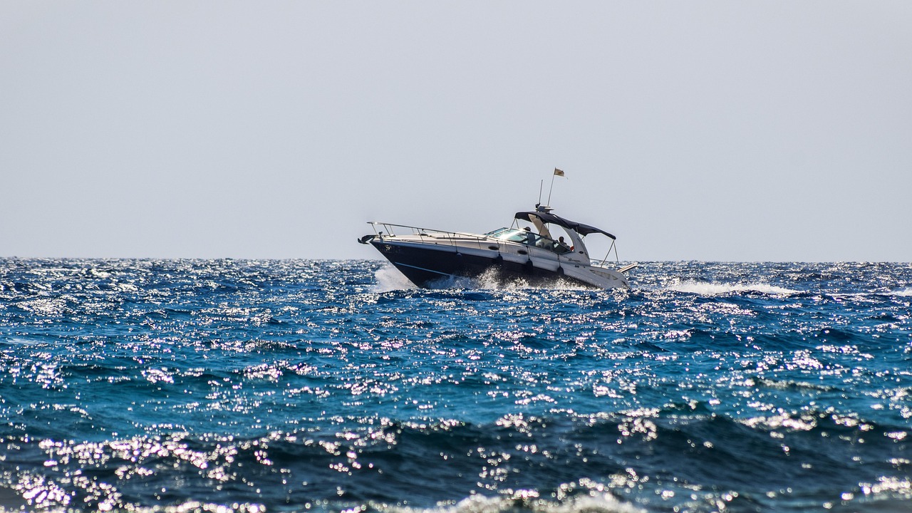 boat, speed boat, sea, summer, nature, fast, rough sea, speed, blue boat boat maintenance