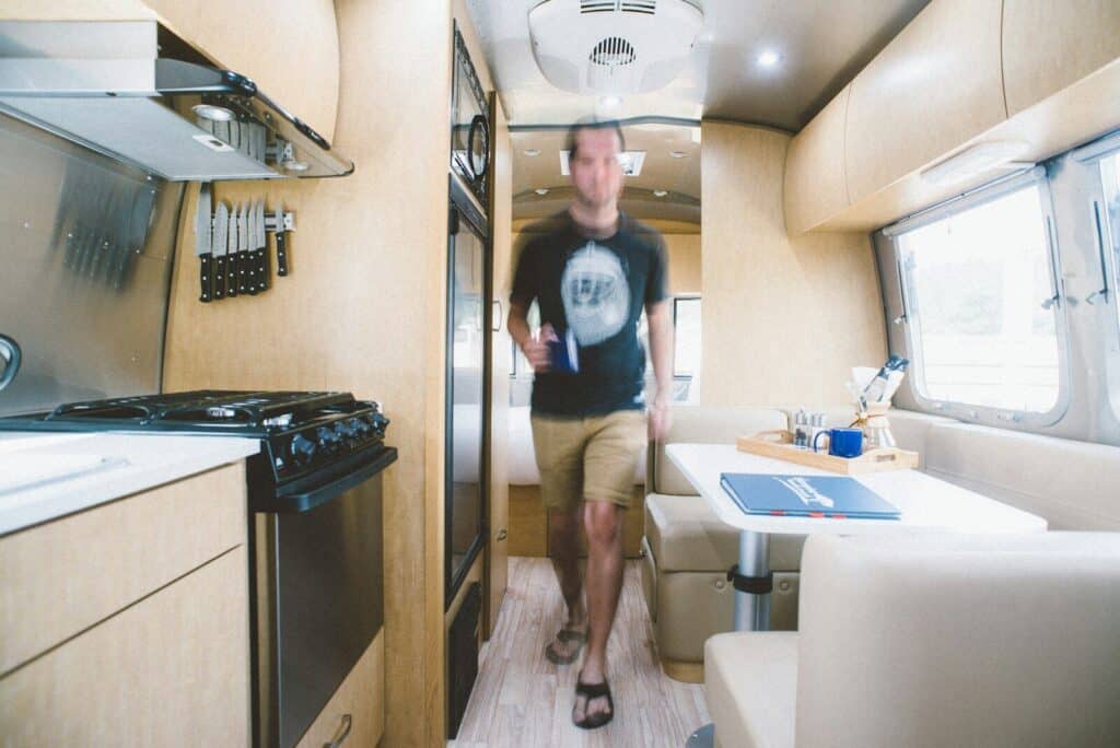 a person standing in a room