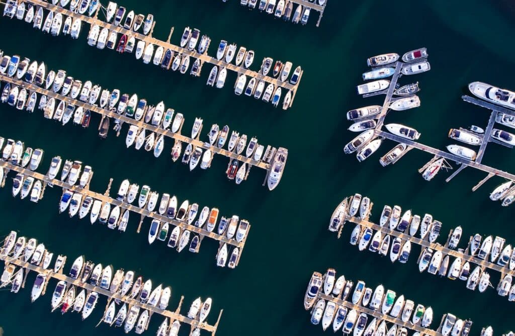 bird's eyeview of sea port