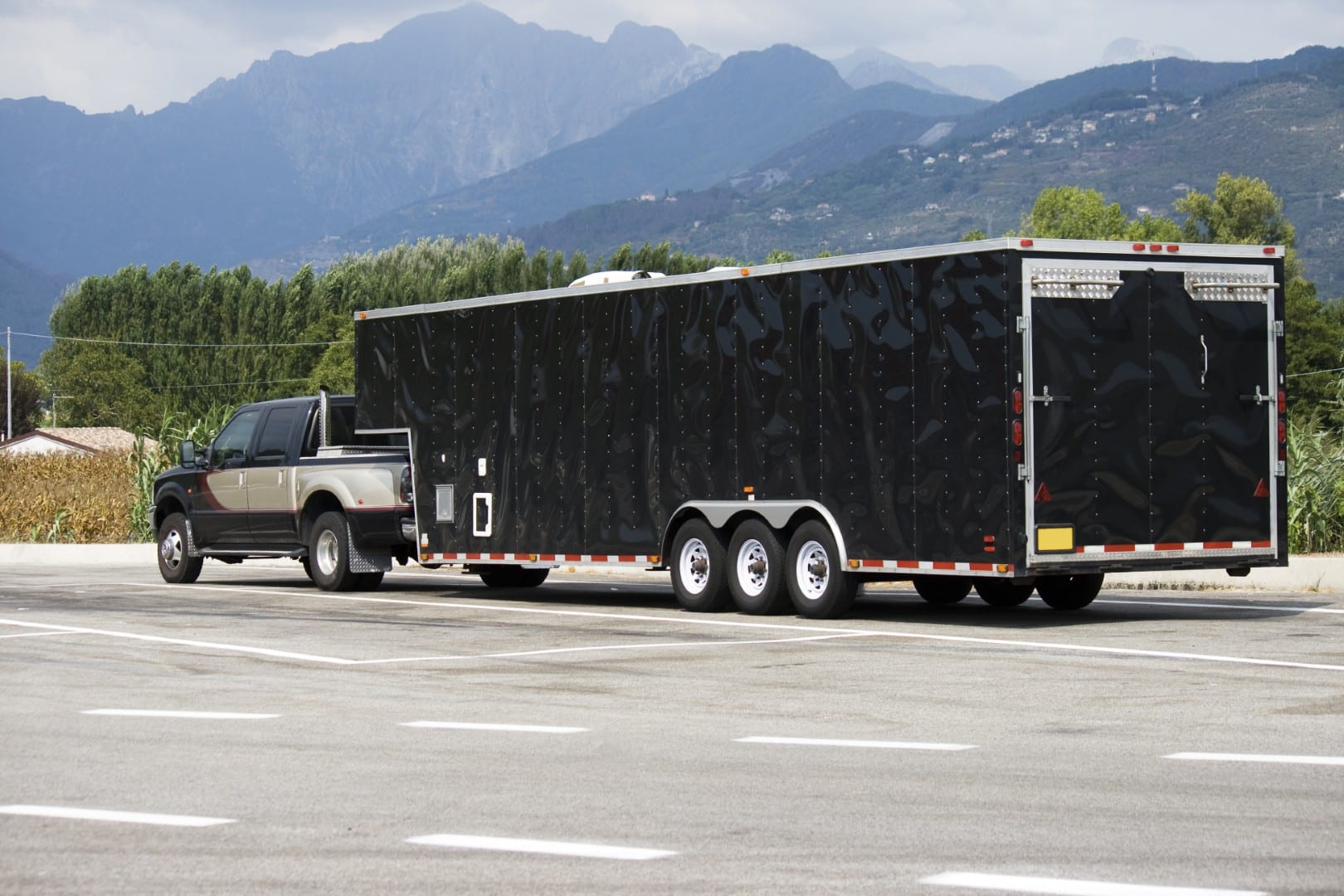 Trailer being transported