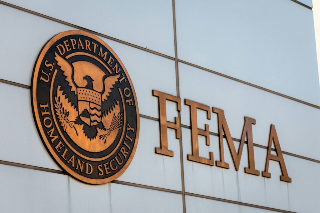 The fema logo is displayed on a building